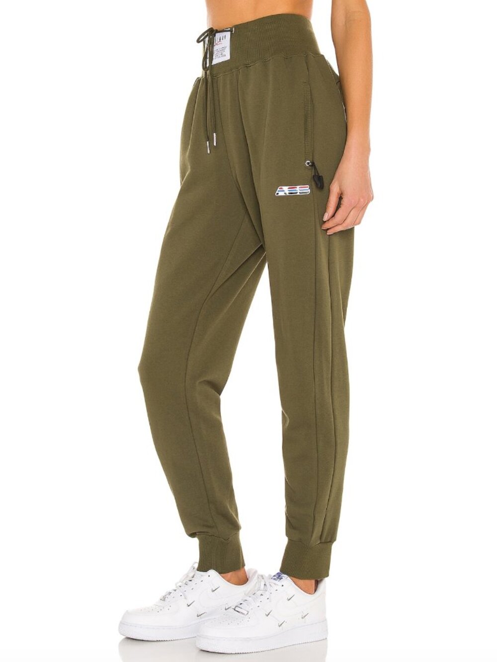 Adam Selman Sport Hi-Rise Sweatpant in Tactical Green